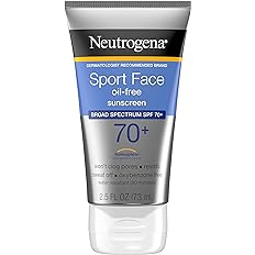 Neutrogena Sport Face Sunscreen SPF 70+, Oil-Free Facial Sunscreen Lotion with Broad Spectrum UVA/UVB Sun Protection,