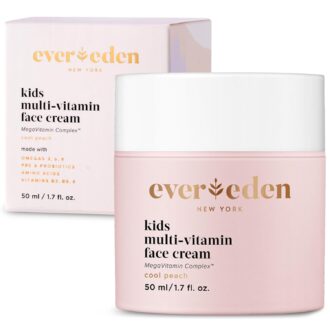 Evereden Kids Face Cream: Cool Peach, 1.7 oz. | Plant Based and Natural Face Lotion | Clean and Non-Toxic Face Moisturizer | Multi-Vitamin Skin Care for Kids
