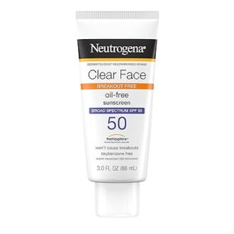Neutrogena Clear Face Liquid Lotion Sunscreen for Acne-Prone Skin,