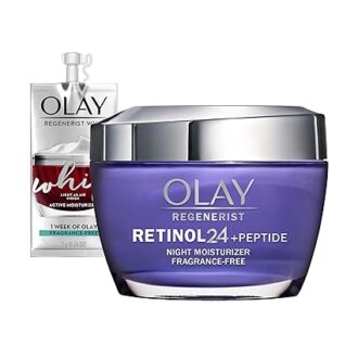 Olay Regenerist Retinol Moisturizer, Retinol 24 Night Face Cream with Niacinamide, Anti-Wrinkle Fragrance-Free 1.7 oz