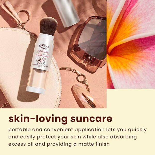 Hawaiian Tropic Mineral Powder Sunscreen Brush SPF 30 | SPF Powder Sunscreen for Face, Brush On Sunscreen Powder for Face, Translucent Powder SPF 30, Hawaiian Tropic Sunscreen Powder, 0.15oz - Image 2