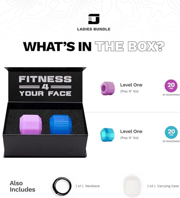 Jawzrsize Pop N Go and Custom Fit Jaw Enhancer Bundles- Jaw, Face, and Neck Exerciser and Toner - Image 3