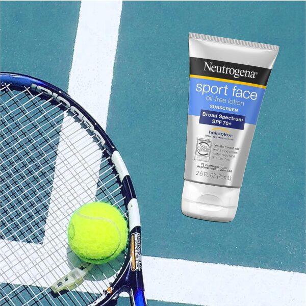 Neutrogena Sport Face Sunscreen SPF 70+, Oil-Free Facial Sunscreen Lotion with Broad Spectrum UVA/UVB Sun Protection, - Image 4