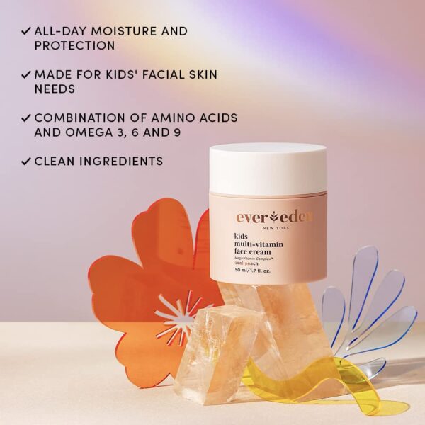 Evereden Kids Face Cream: Cool Peach, 1.7 oz. | Plant Based and Natural Face Lotion | Clean and Non-Toxic Face Moisturizer | Multi-Vitamin Skin Care for Kids - Image 5