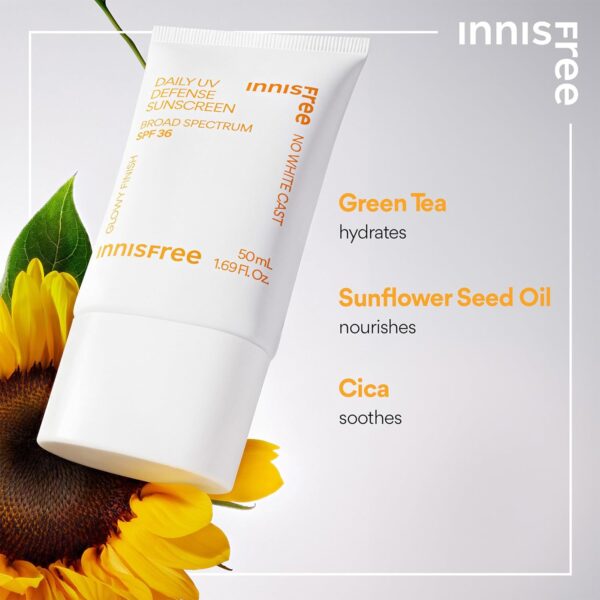 Innisfree Daily UV Defense Broad Spectrum SPF 36 invisible sunscreen: Hydrating, Soothing, No white-cast, TSA Friendly - Image 7