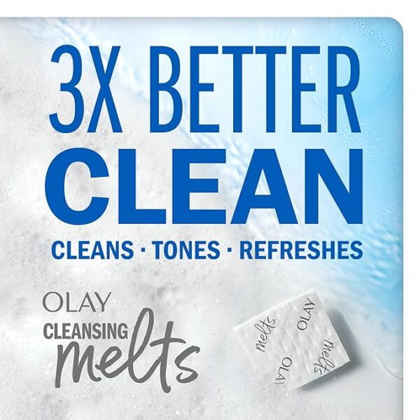 Olay Cleansing Melts + Hyaluronic Face Cleanser, 64 ct. total (2 x 32 ct.), Water-Activated Face Wash Cleans, Tones, and Refreshes Skin - Image 2