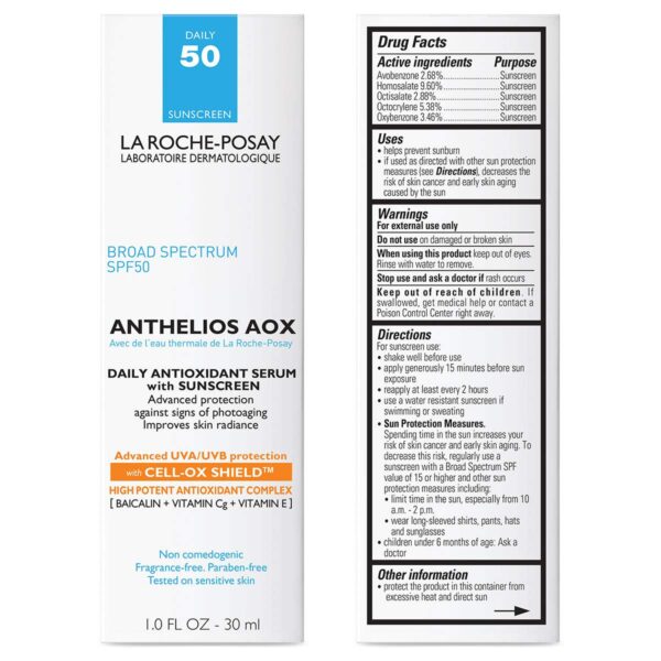 La Roche-Posay Anthelios AOX Daily Antioxidant Serum with SPF, Face Moisturizer with Sunscreen and Vitamin C