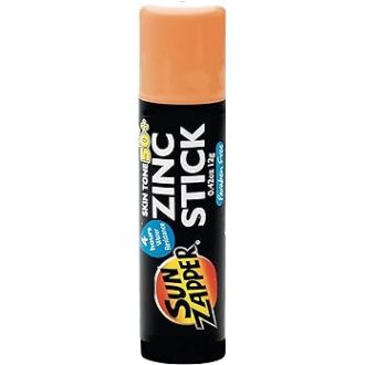 Sun Zapper Zinc Oxide Stick Mineral Sunscreen Light Skin Tone, Bronze, Tan SPF 50+