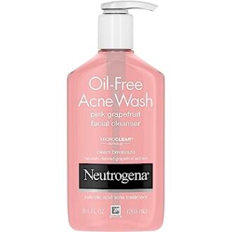 Neutrogena Oil-Free Salicylic Acid Pink Grapefruit Pore Cleansing Acne Wash and Facial Cleanser