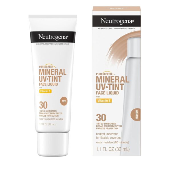 Neutrogena Purescreen+ Tinted Sunscreen for Face with SPF 30, Broad Spectrum Mineral Sunscreen - Image 2
