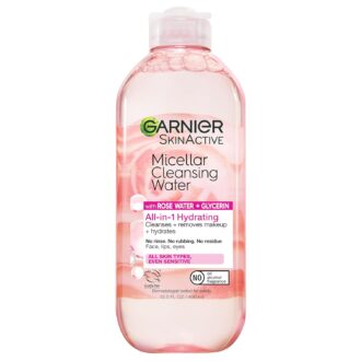 Garnier Micellar Water with Rose Water and Glycerin, Facial Cleanser & Makeup Remover,