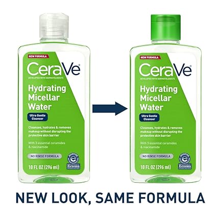 CeraVe Micellar Water | New & Improved Formula | Hydrating Facial Cleanser & Eye Makeup Remover | Fragrance Free & Non-Irritating | 10 Fl. Oz - Image 2