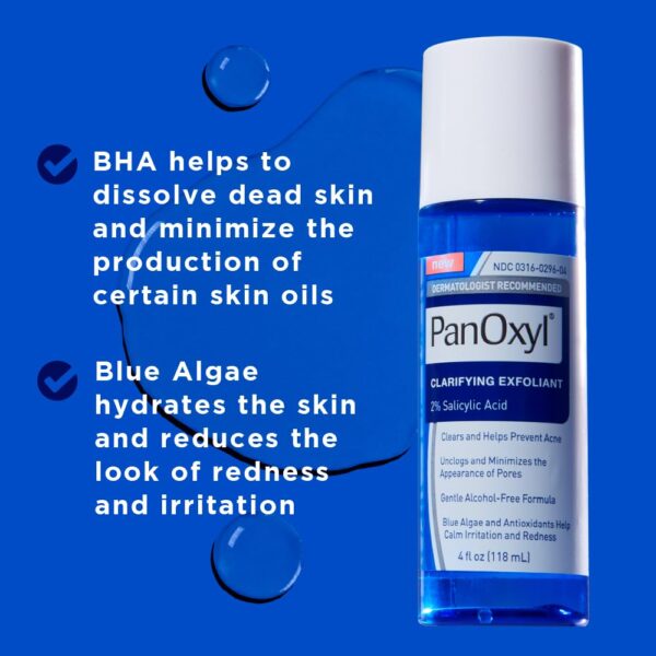 PanOxyl Clarifying Exfoliant with 2% Salicylic Acid, BHA Liquid Exfoliant for Face, - Image 2