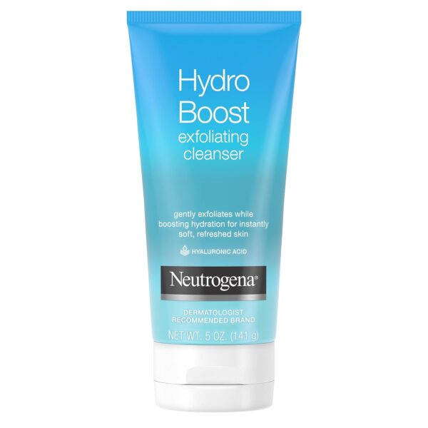 Neutrogena Hydro Boost Gentle Exfoliating Daily Facial Cleanser with Hyaluronic Acid,