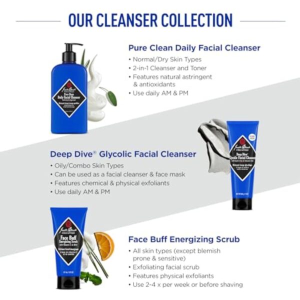 Jack Black Pure Clean Daily Facial Cleanser, Facial Cleanser & Toner, Removes Dirt & Oil, - Image 3
