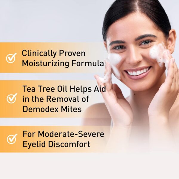 OCuSOFT Oust Demodex Foam Cleanser - Extra Strength - Foaming Cleanser for Eyelids & Eyelashes with Tea Tree Oil - Image 4