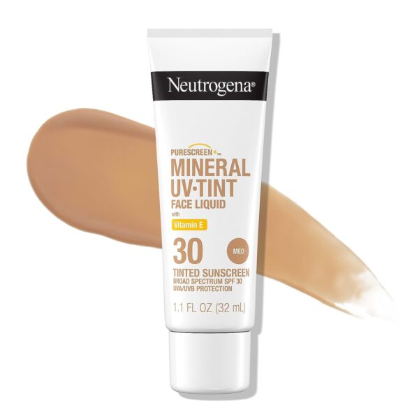Neutrogena Purescreen+ Tinted Sunscreen for Face with SPF 30, Broad Spectrum Mineral Sunscreen