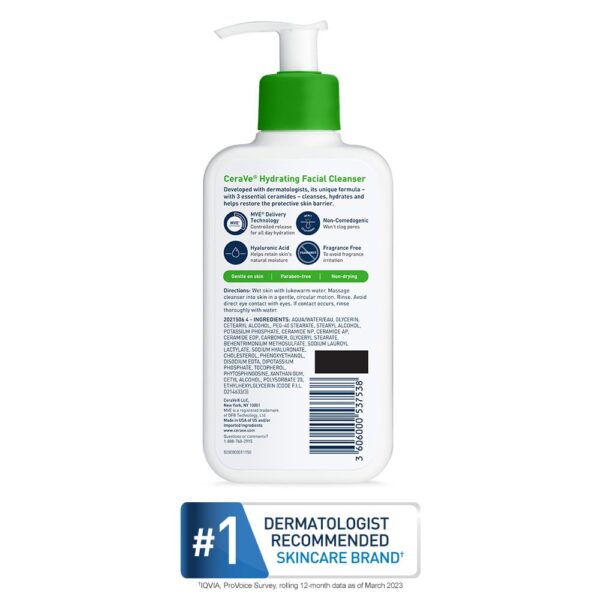 CeraVe Hydrating Facial Cleanser | Moisturizing Non-Foaming Face Wash - Image 4
