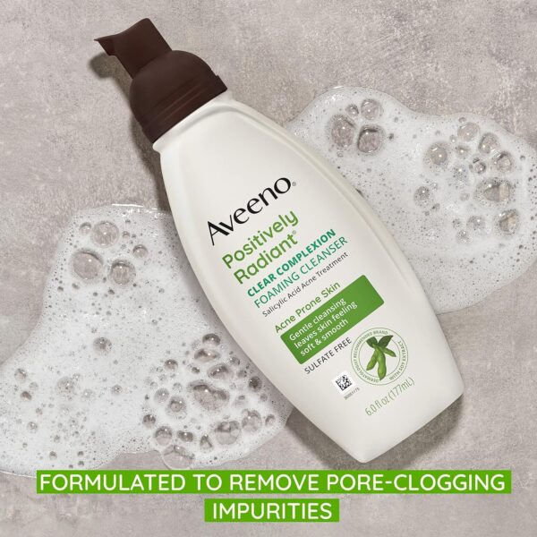 Aveeno Clear Complexion Foaming Facial Cleanser, Scentless, 6 Fl Oz - Image 8