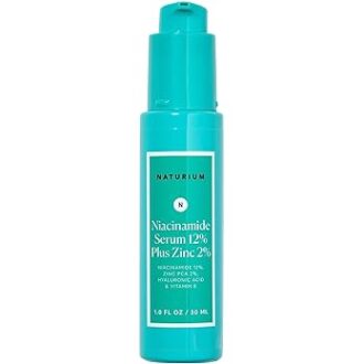 Naturium Niacinamide Face Serum 12% Plus Zinc 2%, Skin Complexion Treatment & Pore Minimizer, with Hyaluronic Acid & Vitamin E, 1 oz