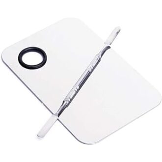 Stainless Steel Cosmetic Makeup Palette, Professional Cosmetic Mixing Makeup Palette Spatula Makeup Artist Tool, Beauty Salon Color Cream Mixing Palette With A Spatula Makeup Nail Art Palette