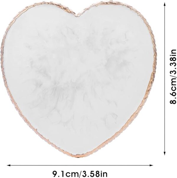 Resin Nail Art Palette Gold Edge Nail Holder Heart Shaped Color Makeup Foundation Mixing Tools Display Board Gel Nail Art Color Mixing Palette Painting Tray Manicure Tool - Image 2