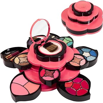 Toysical Makeup Kit for Teens - Flower Makeup Palette Gift Set for Teen Girls and Women - Makeup for Girls 10-12 - Petals Expand to 3 Tiers - Variety Shade Array - Full Starter Kit for Beginners