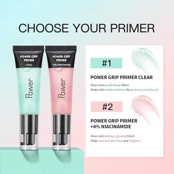 Power Grip Primer + 4% Niacinamide, Hydrating Face Primer, Moisturizes Primes, Primer Face Makeup, Makeup Primer, Face Primer, Hydrating Primer, Perfect Gel-Based, Hydrating Face Primer (Pink) - Image 2