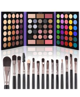 UCANBE Eyeshadow Palette with 15Pcs Brushes Makeup Set, Pigmented 86 Colors Make Up Sets Valentine's Day Gift,