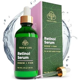 Tree of Life Facial Serum for Face, Brightening, Firming, Hydrating, Dry Skin, Dermatologist Tested - Retinol Serum