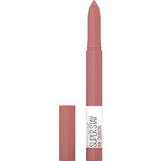 Maybelline Super Stay Ink Crayon Lipstick Makeup, Precision Tip Matte Lip Crayon with Built-in Sharpener, Longwear Up To 8Hrs, On The Grind, Purple Mauve Pink, 1 Count