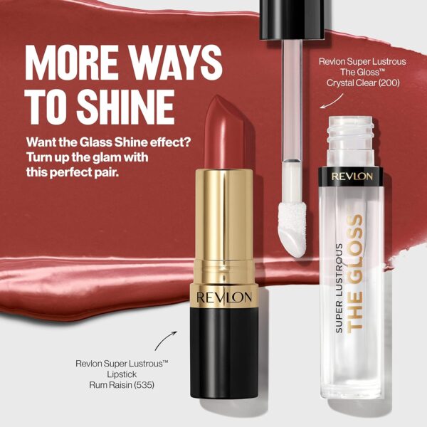 Revlon Super Lustrous Glass Shine Lipstick, Flawless Moisturizing Lip Color with Aloe, Hyaluronic Acid and Rose Quartz, So Sleek Pink (021), 0.15 oz - Image 2