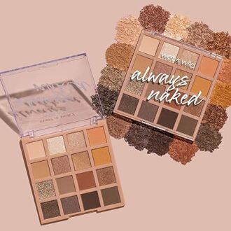 wet n wild Always Naked Palette, Nude Neutral Eye Makeup, Blendable, Warm And Cool Nude Pigments, Matte, Shimmer, Glitter, Creamy Smooth