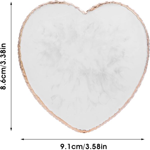 Resin Nail Art Palette Nail Mixing Palette Polish Color Mixing Plate Golden Edge Nail Holder Display Board Heart Shape Cosmetic Mixing Tools - Image 2
