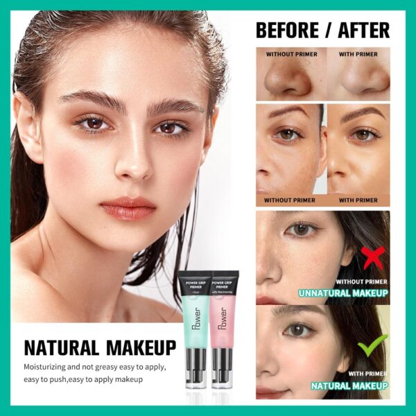 Power Grip Primer + 4% Niacinamide, Hydrating Face Primer, Moisturizes Primes, Primer Face Makeup, Makeup Primer, Face Primer, Hydrating Primer, Perfect Gel-Based, Hydrating Face Primer (Pink) - Image 3