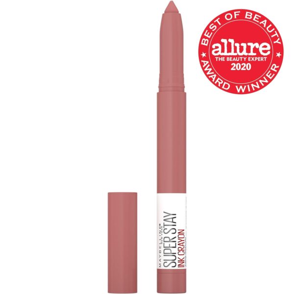 Maybelline Super Stay Ink Crayon Lipstick Makeup, Precision Tip Matte Lip Crayon with Built-in Sharpener, Longwear Up To 8Hrs, On The Grind, Purple Mauve Pink, 1 Count - Image 2