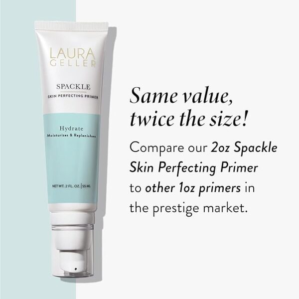 LAURA GELLER NEW YORK Spackle Super-Size - Hydrate - 2 Fl Oz - Skin Perfecting Primer Makeup with Hyaluronic Acid - Long-Wear Foundation Face Primer - Image 4