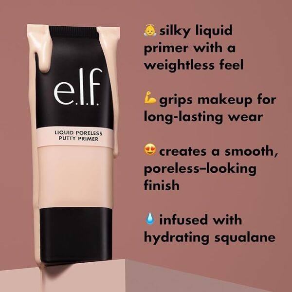 e.l.f. Liquid Poreless Putty Primer, Lightweight Face Primer For Long-lasting Makeup Wear, Creates A Smooth Complexion, Vegan & Cruelty-free - Image 4