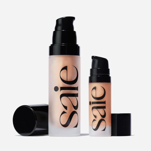 Saie Mini Glowy Super Gel Lightweight Illuminator - Luminizer + Makeup Primer for Glowing Skin - Enriched with Vitamin C + Hydrating Squalane Oil - Wear Alone or Under Makeup - Sunglow (0.5 oz) - Image 3