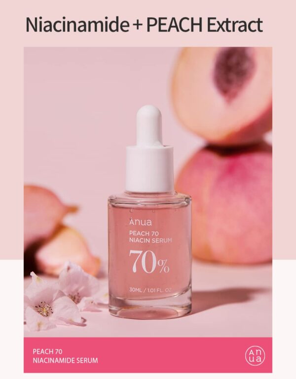Anua Peach 70 Niacinamide Serum 30ml / brightening hydrating face serum/daily clean beauty (1.01 fl. oz.) - Image 3