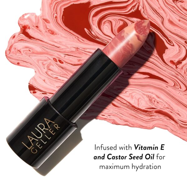 LAURA GELLER NEW YORK Italian Marble Sheer Lipstick - Berry Banana - Hydrating & Lightweight - Vitamin E & Caster Seed Oil - Cream Finish - Image 4