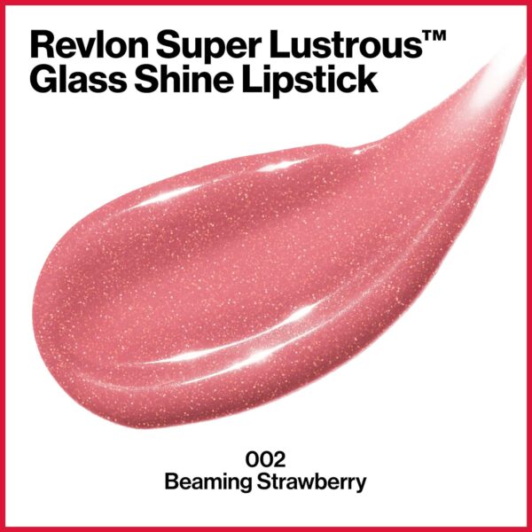 Revlon Super Lustrous Glass Shine Lipstick, Flawless Moisturizing Lip Color with Aloe, Hyaluronic Acid and Rose Quartz, So Sleek Pink (021), 0.15 oz - Image 4