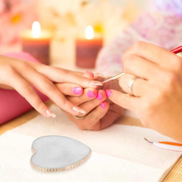 Resin Nail Art Palette Nail Mixing Palette Polish Color Mixing Plate Golden Edge Nail Holder Display Board Heart Shape Cosmetic Mixing Tools - Image 4