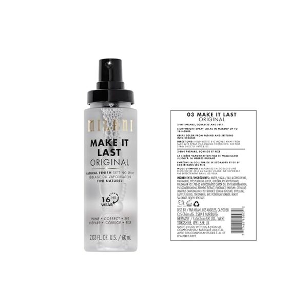 Milani Make It Last Original - Natural Finish Setting Spray 3-in-1 Setting Spray and Primer- Prime + Correct + Set Makeup Finishing Spray and Primer - Long Lasting Makeup Primer and Spray 2.03 Fl. Oz - Image 4