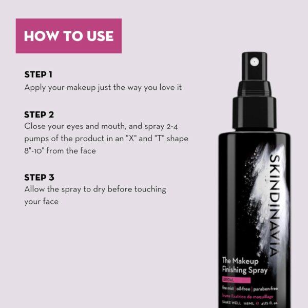 Skindinavia The Makeup Finishing Spray, Bridal Setting Spray, Temperature-Control for All-Day Wear, Long-Lasting Up to 16+ Hours, Heat-Resistant & Waterproof, Wedding Day, Bridal Shower Gift (2 Oz) - Image 4