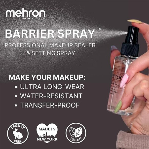 Mehron Makeup Barrier Spray | Setting Spray for Makeup | Makeup Setting Spray for Face 2 fl oz (60 ml) - Image 4