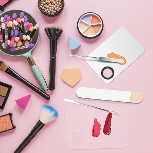 5pcs Makeup Spatula Korean Set,Including Foundation Spatula Makeup Korean Stainless Steel Makeup Palette Acrylic Cosmetic Palette,Makeup Mixing Palettes Cosmetic Spatula Tool - Image 7