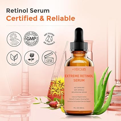 Retinol Serum for Face 2.5%, B5 Resurfacing Retinol Serum with Vitamin C - Image 6