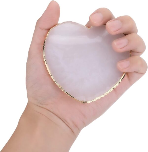 Resin Nail Art Palette Nail Mixing Palette Polish Color Mixing Plate Golden Edge Nail Holder Display Board Heart Shape Cosmetic Mixing Tools - Image 7