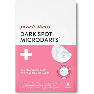 Peach Slices Dark Spot MicroDarts | For Dark Spots, Post-Blemish Redness | Self-Dissolving | Niacinamide, Vitamin C, Hyaluronic Acid, and Cica | Vegan | Cruelty Free | 9 Patches